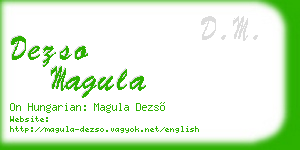 dezso magula business card